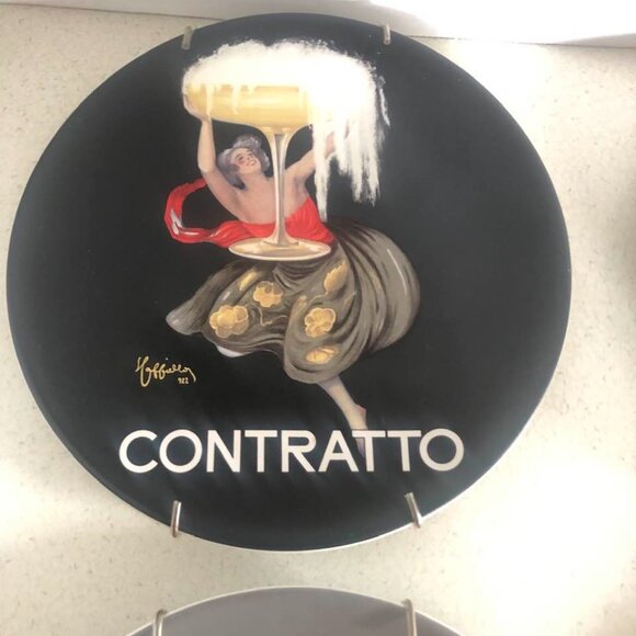 Y2K Complete Set of 4 French Bubbly Champagne Porcelain Plates from Pottery Barn - Picture 4 of 6